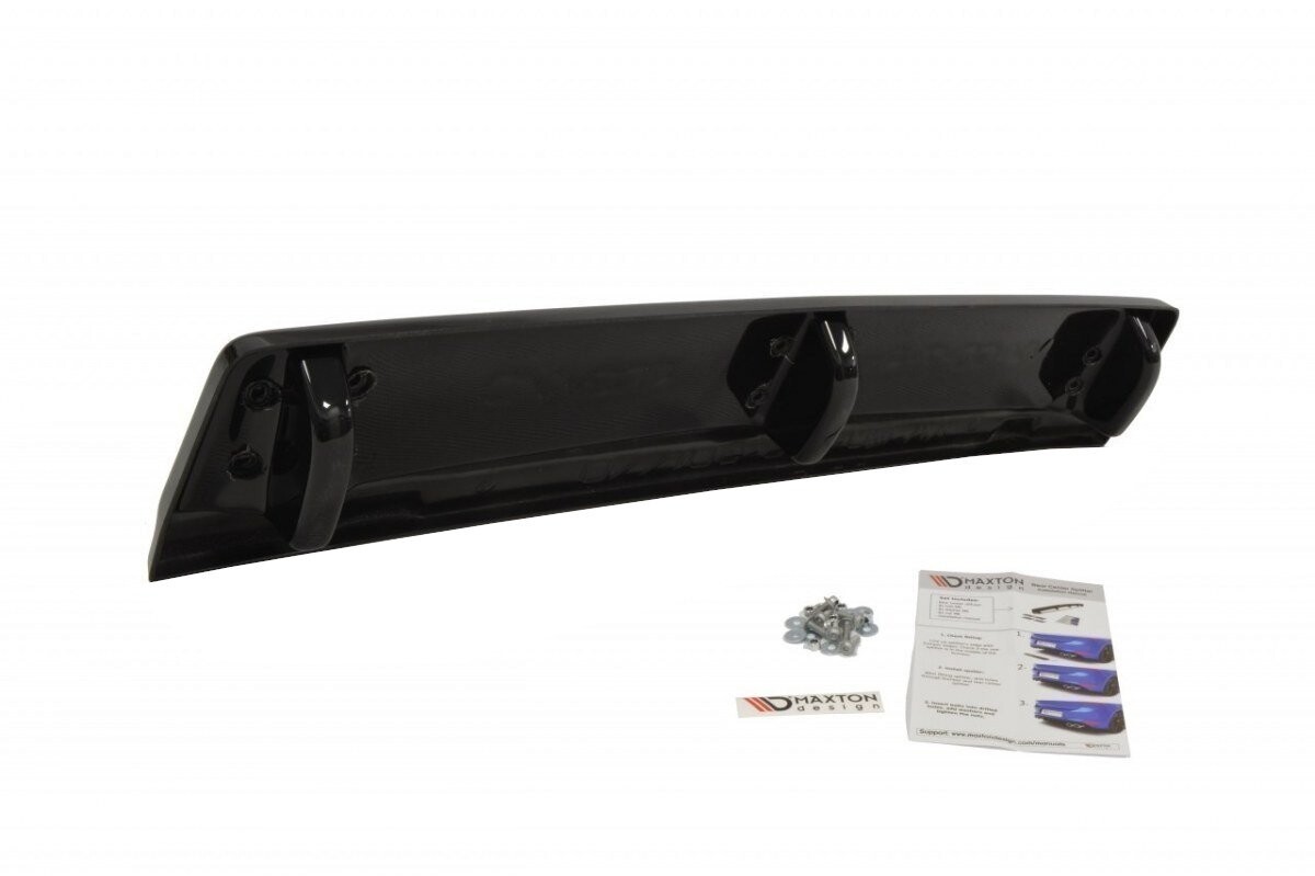Maxton Design Mittlerer Diffusor Heck Ansatz für VW GOLF 7 R im DTM LOOK schwarz Hochglanz