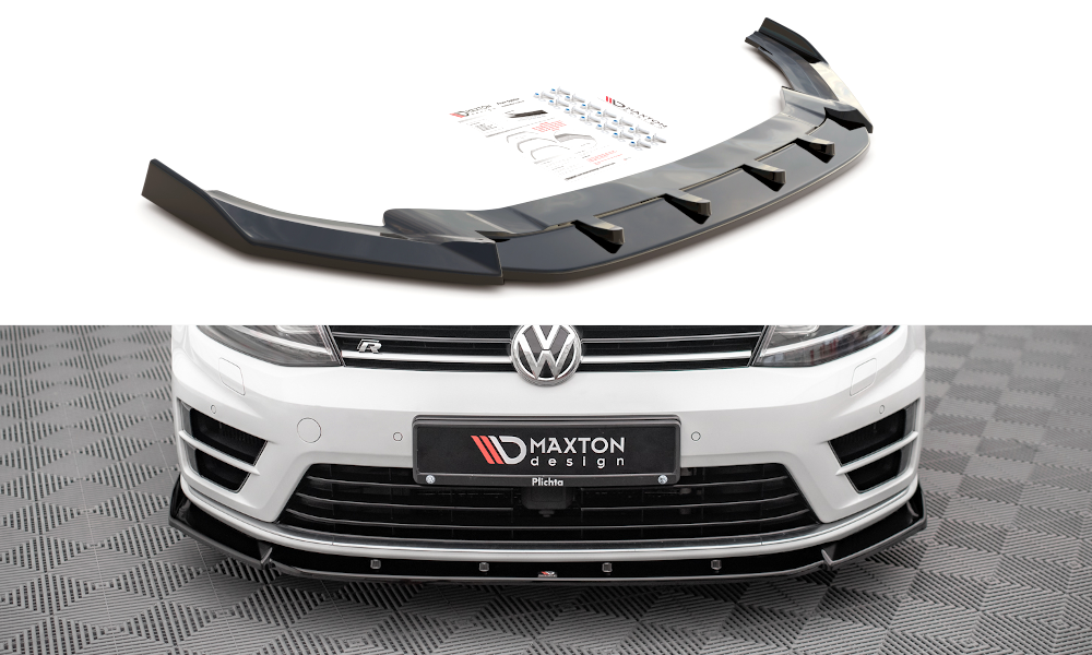 Maxton Design Front Ansatz V.4 für Volkswagen Golf R Mk7 schwarz Hochglanz