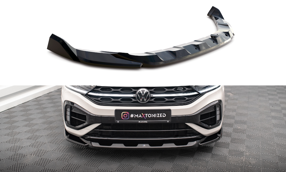 Maxton Design Front Ansatz V.2 für Volkswagen T-Roc R Mk1 Facelift schwarz Hochglanz Maxton Design Front Ansatz V.2 für Volkswagen T-Roc R Mk1 Facelift schwarz Hochglanz